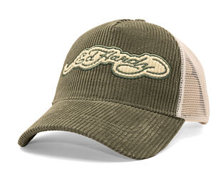 Kšiltovka Ed Hardy - Embroidery Applique Cord 5 Panel Trucker Cap - Sage