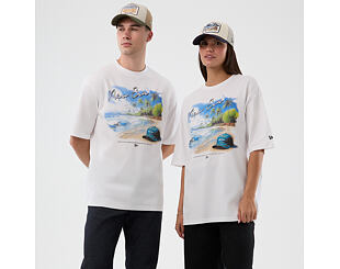 Triko New Era - Branded Beach Graphic Oversized Tee - White