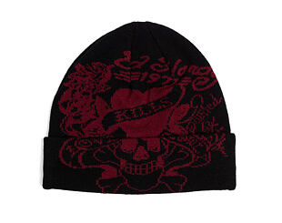 Kulich Ed Hardy - Unisex Love Kills Slowly Foldover Beanie - Black