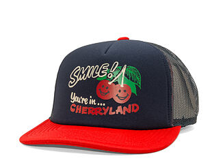 Kšiltovka Brixton - Cherryland Trucker Hat - Washed Navy/Crimson