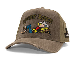 Kšiltovka Capslab - Lucky Luke A-Frame - Bullet Holes Distressed - Olive