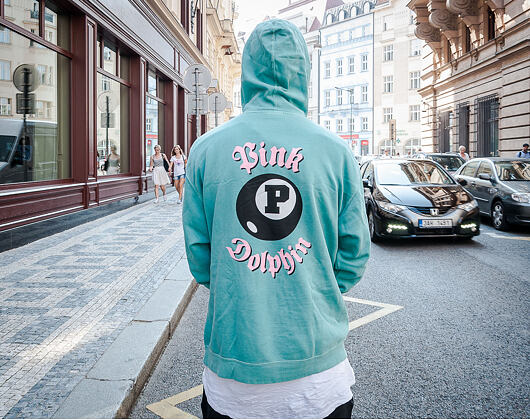 Mikina s kapucí Pink Dolphin 8 Ball Hoodie Aqua