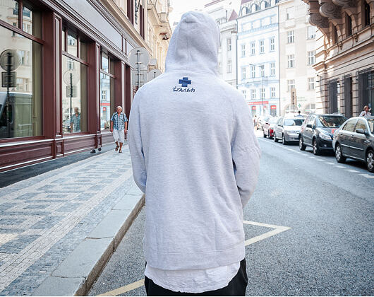 Mikina s kapucí Pink Dolphin Splash Wave Hoodie Heather Grey