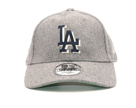 Kšiltovka New Era Wool Felt Logo Los Angeles Dodgers Grey 9FORTY Strapback