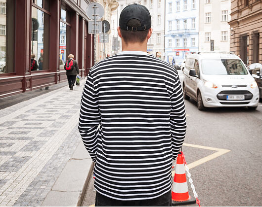 Triko s Dlouhým Rukávem HUF Thrasher Stripe Black
