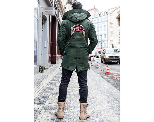 Bunda Sprayground Army Patches Parka Green