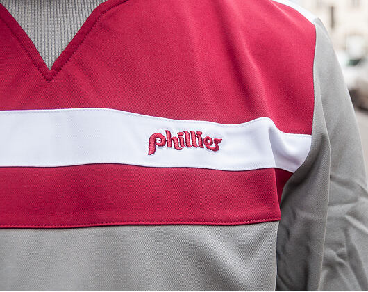 Mikina New Era Border Edge Crew Neck Philadelphia Phillies Grey/Burgundy/White