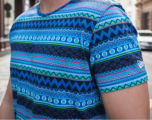 Triko New Era Native AOP Tee Blue Azure