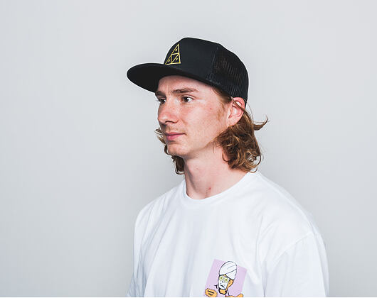 Kšiltovka HUF Apparel Cap Triple Triangle Trucker Black Snapback