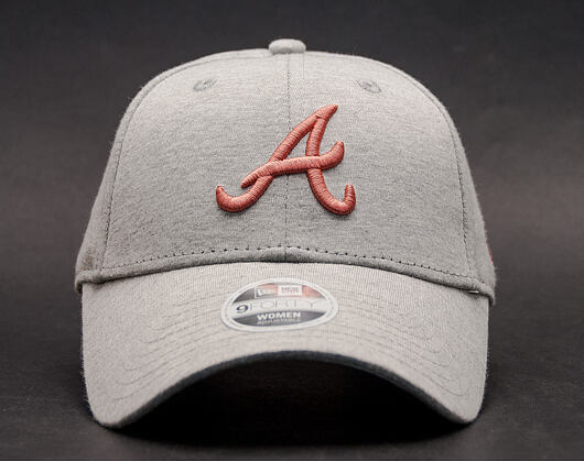 Dámská Kšiltovka New Era Jersey Essential Atlanta Braves 9FORTY Gray/Blush Strapback