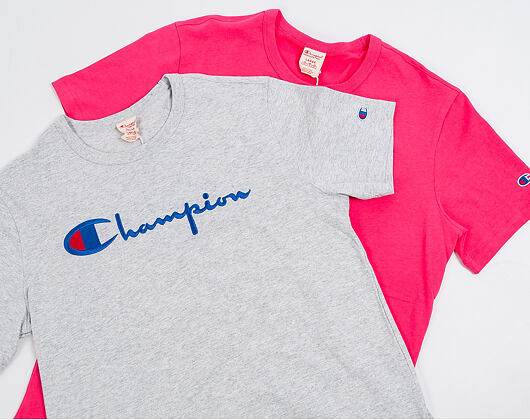 Triko Champion Crewneck T-Shirt Classic Logo Grey 210972