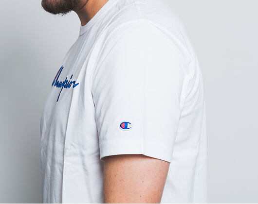 Triko Champion Crewneck T-Shirt Classic Logo White 210972 WW001 WHT