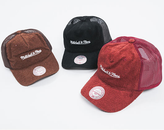 Kšiltovka Mitchell & Ness Long Hair Suede Trucker Brown Snapback