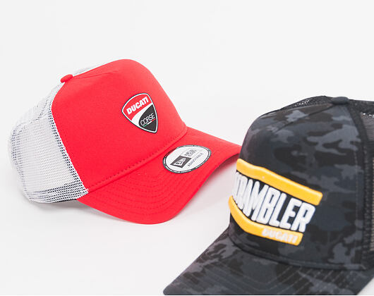 Kšiltovka New Era Scrambler Print SS18 Trucker Ducati 9FORTY Black Snapback
