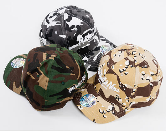 Kšiltovka Mitchell & Ness Pinscript High Crown 110 Flex-Snap Woodland Camo Snapback