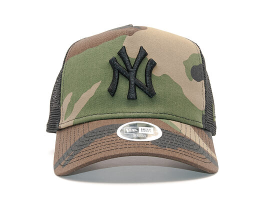 Dámská Kšiltovka New Era Camo Team Aframe Trucker New York Yankees 9FORTY Woodland Camo Snapback