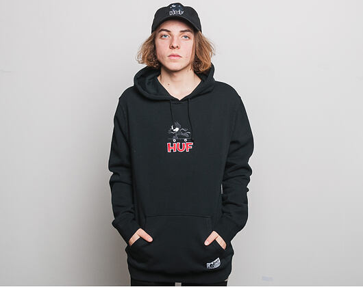 Mikina S Kapucí HUF Felix The Cat Hooded Sweatshirt Skate Black