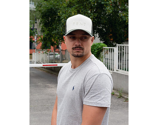 Kšiltovka UPFRONT Truth Canvas Baseball Trucker Cap Off White/ Army Green Snapback