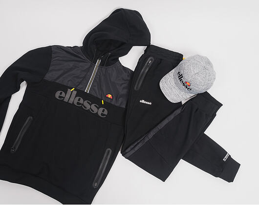 Mikina S Kapucí Ellesse Sport Favio Half Zip Hoody Anthracite