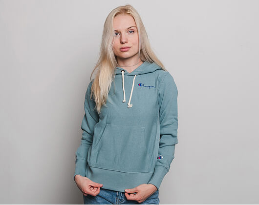 Dámská Mikina S Kapucí Champion Classic Mini Logo Embroidered Teal