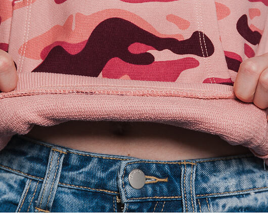 Dámská Mikina S Kapucí Champion Classic Mini Logo Embroidered Pink Camo