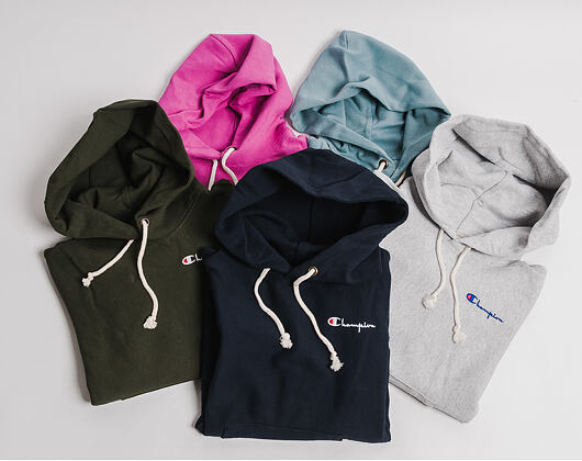 Dámská Mikina S Kapucí Champion Classic Mini Logo Chest Embroidered Grey