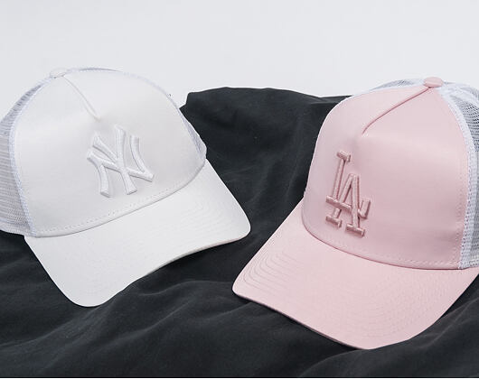 Dámská Kšiltovka New Era Trucker Satin Los Angeles Dodgers 9FORTY Pink Snapback