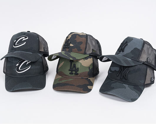Kšiltovka New Era Trucker Washed Camo Cleveland Cavaliers 9FORTY Marine Navy Camo Snapback