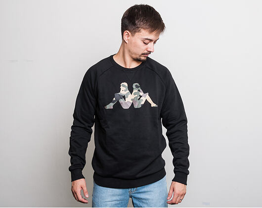 Mikina Kappa Authentic Oiano Crewneck Black/Millitary