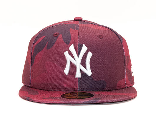 Kšiltovka New Era 59FIFTY Essential Camo New York Yankees Maroon Camo/White