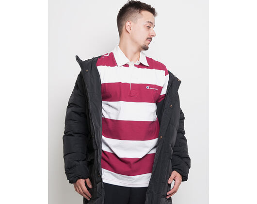 Triko Champion Long Sleeve Polo T-Shirt Red/White