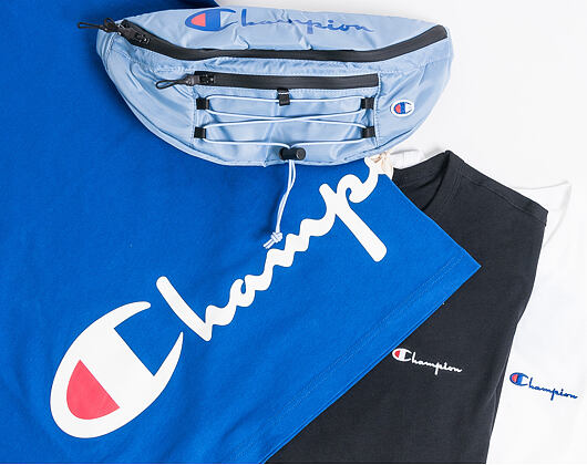 Triko Champion Crewneck T-Shirt Classic Logo Small Text White