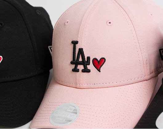 Dámská Kšiltovka New Era 9FORTY Los Angeles Dodgers Heart Pink Strapback