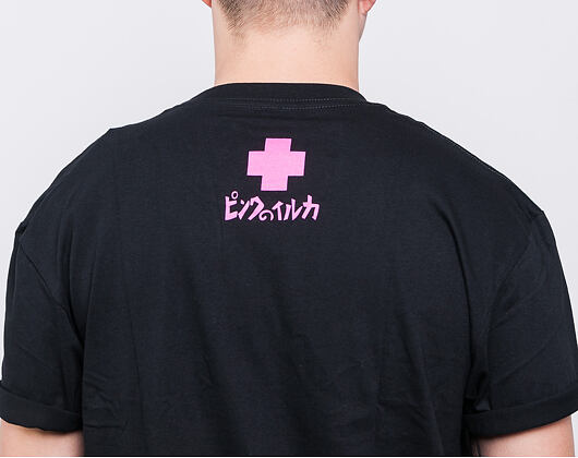 Triko Pink Dolphin Concrete Rose Tee Black