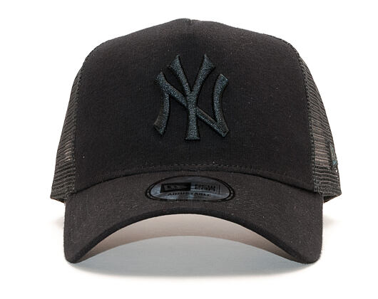 Kšiltovka New Era 9FORTY A-Frame Trucker New York Yankees Essential Jersey Black/Black Snapback