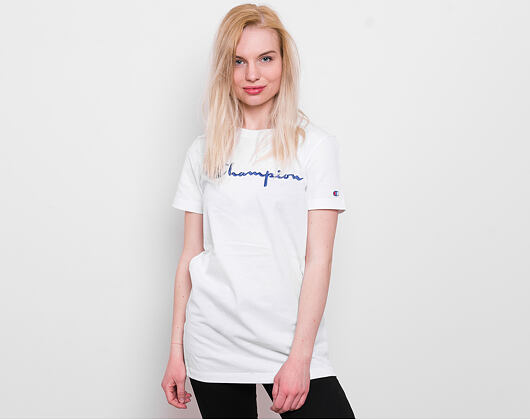 Dámské Prodloužené Triko Champion Crewneck T-Shirt White 111237 WW001