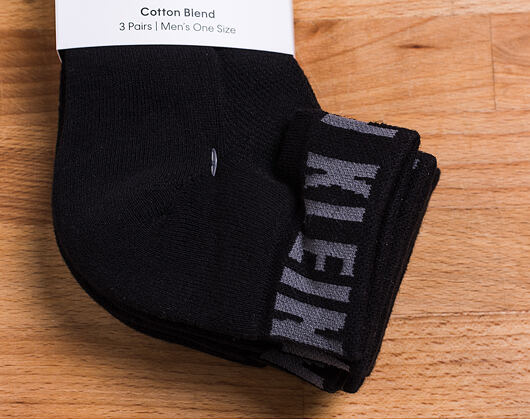 Ponožky Calvin Klein Logo Cuff Black 3 Pack ECA376-00