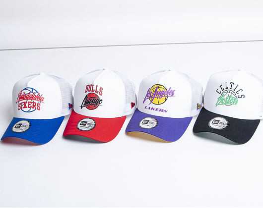 Kšiltovka New Era 9FORTY A-Frame Trucker Philadelphia 76ers Neoprene White/Royal/Fade Red