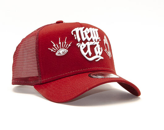 Kšiltovka New Era 9FORTY A-Frame Trucker Script Red/White