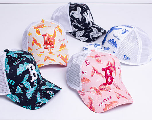 Kšiltovka New Era 9FORTY A-Frame Trucker Los Angeles Dodgers Desert Island White/Light Royal