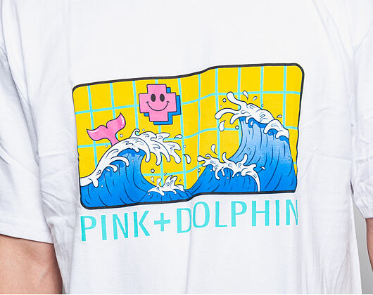 Triko Pink Dolphin Logo Grid White