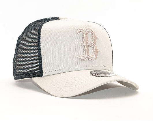 Dětská Kšiltovka New Era 9FORTY Trucker The League Essential Boston Red Sox Youth Stone / Navy Snapb