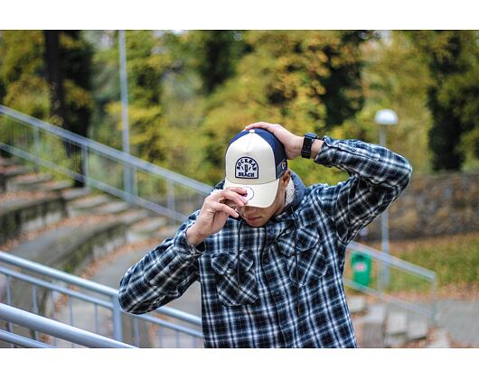 Kšiltovka New Era 9FORTY Trucker Rockbay Stone / Navy Snapback