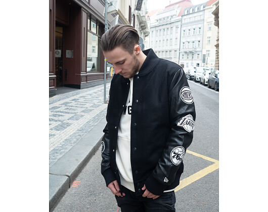 Bunda New Era NBA Patch Varsity Jacket 6 Teams Black