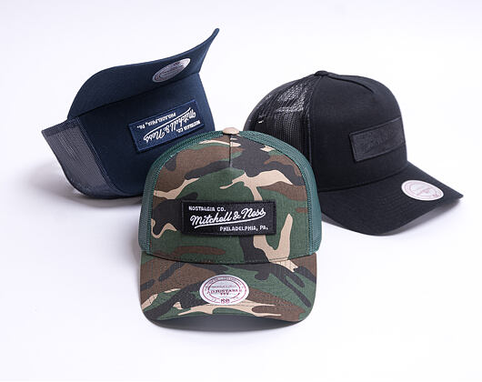 Kšiltovka Mitchell & Ness Box Logo Trucker Branded Black