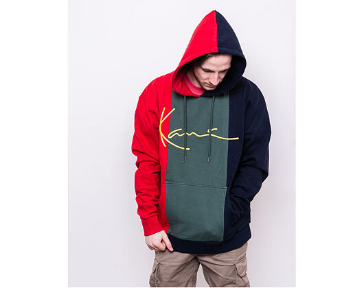 Mikina Karl Kani Signature Block Hoodie 6021250 Red/Green/Navy/White