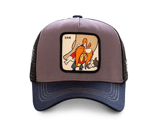 Kšiltovka Capslab Looney Tunes - Yosemite Sam Trucker Grey / Navy
