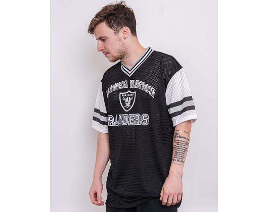 Triko New Era NFL Stripe Sleeve Oversized Tee Oakland Raiders Black