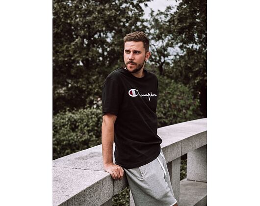 Triko Champion Crewneck T-Shirt Classic Logo Black 210972 KK001 NBK