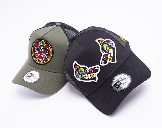 Kšiltovka New Era 9FORTY A-Frame Trucker tattoo pack Snapback Black